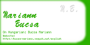 mariann bucsa business card